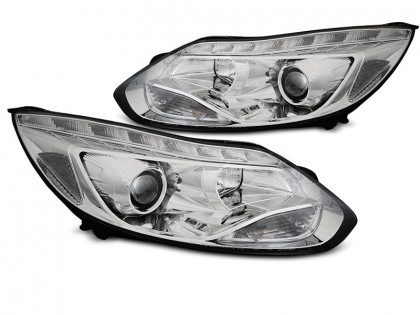 Přední světla LED pro Ford Focus MK3 11-14 chromové