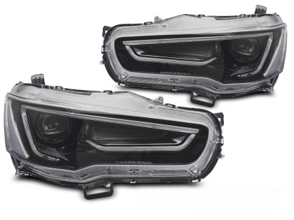 Přední světla LED pro MITSUBISHI LANCER 8 2008-2016 černá