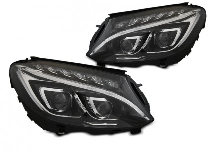 Přední světla LED projektor, s LED denními světly, Mercedes-Benz E W205 14-18 černá