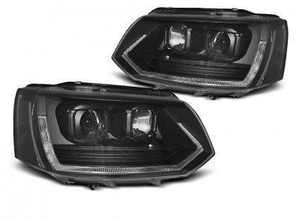 Přední světla LED s denními světly VW T5 09-15 s dynamickým LED blinkrem, T6 style, černá