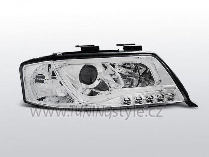Přední světla LED TubeLights Audi A6 C5 95-01 chrom