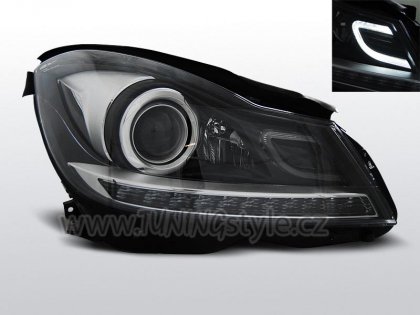 Přední světla LED TubeLights Mercedes-Benz C W204 11-14 černá