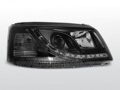 Přední světla s denními světly RL VW T5 03-10 černá