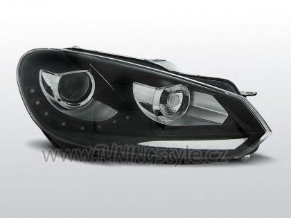Přední světla s denními světly VW Golf VI / 6 09- černá