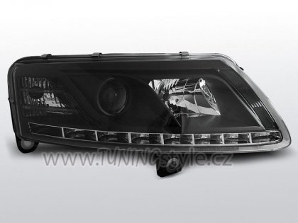 Přední světla s denními světly xenon D2S Audi A6 C6 04-08 černá