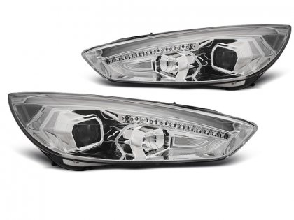Přední světla s LED denními světly Ford Focus MK3 15- chrom