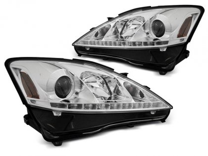 Přední světla s LED denními světly Lexus IS 06-13 chrom