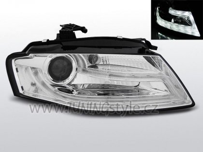 Přední světla s LED denními světly TubeLight Audi A4 B8 08-11 chrom