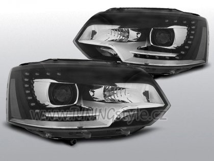 Přední světla s LED denními světly VW T5 10-15 xenon look černá