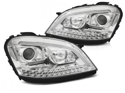 Přední světla s LED, dynamický blinkr Eyes Mercedes Benz W164 M-class 05-07 chromová
