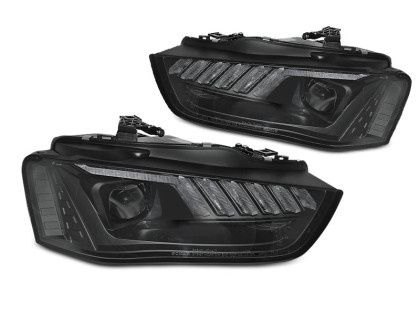 Přední světla s LED dynamickým blinkrem, denní svícení, pro AUDI A4 B8 12-15 černá