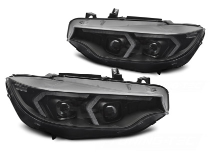 Přední světla s LED, pro BMW F32/F33 2013-2017 černá xenon
