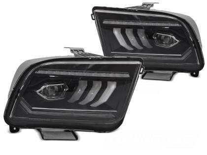 Přední světla s LED pro FORD MUSTANG 2004-2009 černá