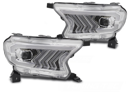 Přední světla s LED pro FORD RANGER V 2016-2022 chrom