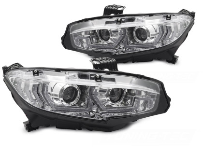 Přední světla s LED pro HONDA CIVIC X 2016-2021 chromová