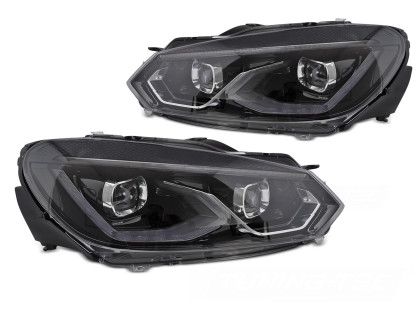 Přední světla s LED pro VW Golf 6 2008-2013 černá