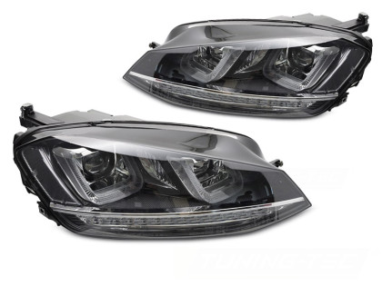 Přední světla s LED pro VW GOLF 7 2013-2017 chrom line