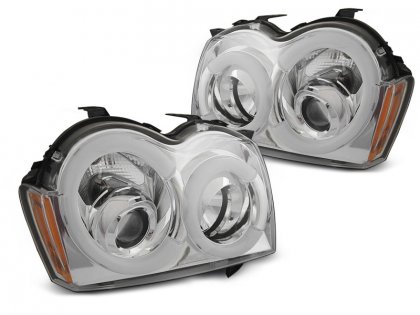 Přední světla s LED TUBE Chrysler Grand Cherokee 05-08 chromová