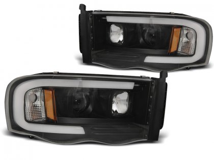 Přední světla s LED tube Dodge RAM 02-06 černá