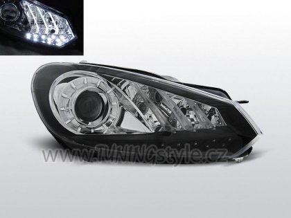 Přední světla s LED VW Golf VI / 6 černá