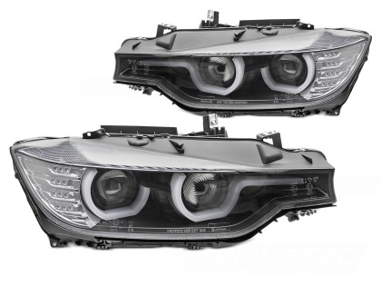 Přední světla s U-TYPE LED pro BMW F30/F31 2011-2015 černá