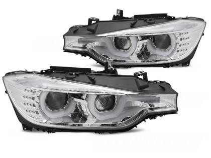 Přední světla s U-TYPE LED pro BMW F30/F31 2011-2015 chromová