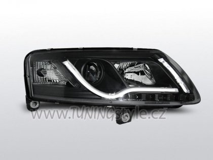 Přední světla TubeLights a LED denními světly AUDI A6 C6 04-08 černá