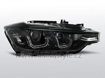 Přední světla U-LED BAR denní světla BMW 3 F30/F31 černá 10- xenon