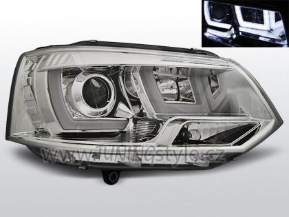 Přední světla U-LED BAR denní světla VW T5 10- chrom