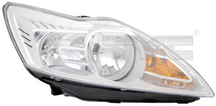 Přední světlo pravé - FORD FOCUS 07- H1/H7 stříbrné