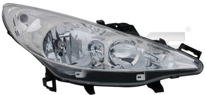 Přední světlo pravé - PEUGEOT 207 06- H1/H7