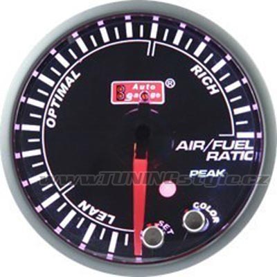 Přídavný budík AUTO GAUGE PK 60mm 10 COLOR - AFR - bohatost směsi