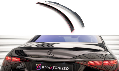 Prodloužení spoileru 3D Mercedes-Benz S AMG-Line W223 černý lesklý plast 