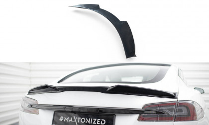 Prodloužení spoileru 3D Tesla Model S Plaid Mk1 Facelift černý lesklý plast