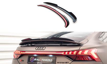 Prodloužení spoileru Audi e-Tron GT / RS GT RS Mk1 černý lesklý plast