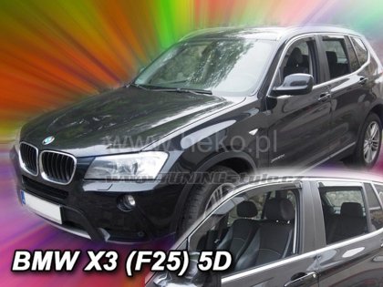 Protiprůvanové plexi, ofuky skel - BMW X3 F25 5dv.10- (+zadní)