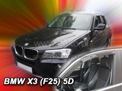 Protiprůvanové plexi, ofuky skel - BMW X3 F25 5dv. 10-