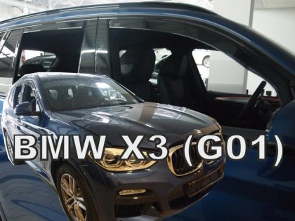 Protiprůvanové plexi, ofuky skel - BMW X3 G01 5dv 17- (+zadní)