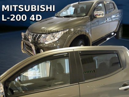 Protiprůvanové plexi, ofuky skel - Mitsubishi L 200 Double Cab 4dv 15- (+zadní)