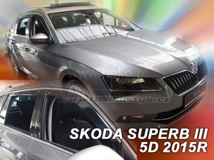 Protiprůvanové plexi, ofuky skel - Škoda Superb 5dv. 15- (+zadní) com
