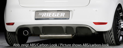 Rieger tuning vložka zadního nárazníku pro Volkswagen Golf 6 3/5-dv, plast ABS Carbon look, pro orig. koncovku vlevo