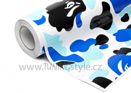 Samolepící stylingová wrap folie Camouflage Ice Blue 152cm