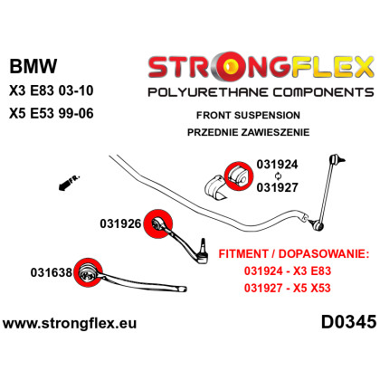 Silentblok předního ramene 66mm SPORT 031638A BMW 5,7,X3,X5 