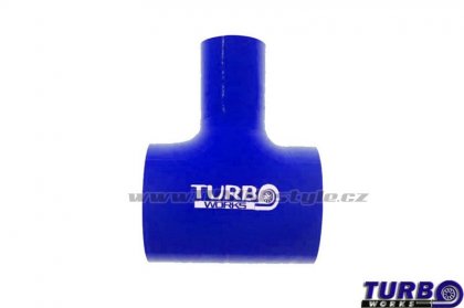 Silikonová hadice, T spojka BlowOff TurboWorks Blue 38mm / 25mm