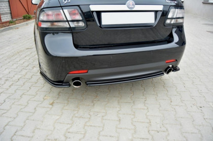 Splitter zadní, prostřední Saab 9-3 Aero Mk2 Facelift 07-11 černý lesklý plast