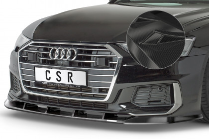 Spoiler pod přední nárazník CSR CUP - Audi A6 C8 4K S-Line / S6 C8 4K carbon look lesklý