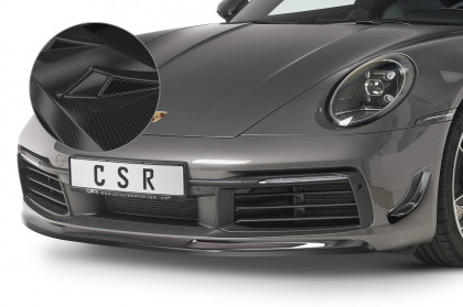 Spoiler pod přední nárazník CSR CUP - Porsche 911/992 carbon look lesklý