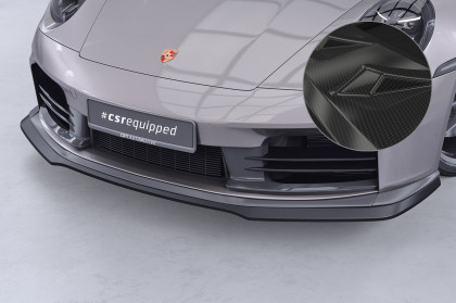 Spoiler pod přední nárazník CSR CUP pro Porsche 911/992 carbon look lesklý