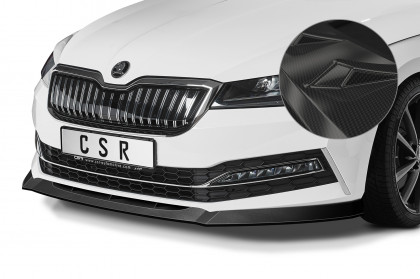 Spoiler pod přední nárazník CSR CUP - Škoda Superb III 19- (Typ 3V)  - carbon look lesklý