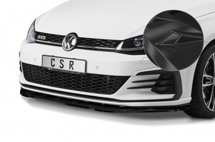 Spoiler pod přední nárazník CSR CUP - VW Golf VII GTI 2017- carbon look lesklý